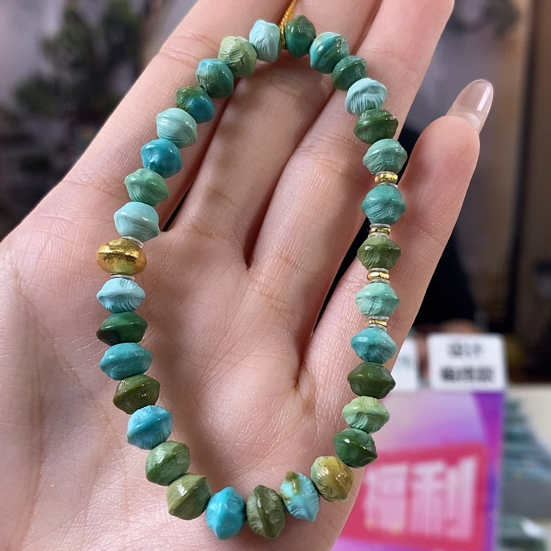 绿松石18K金镶嵌珠宝奇石