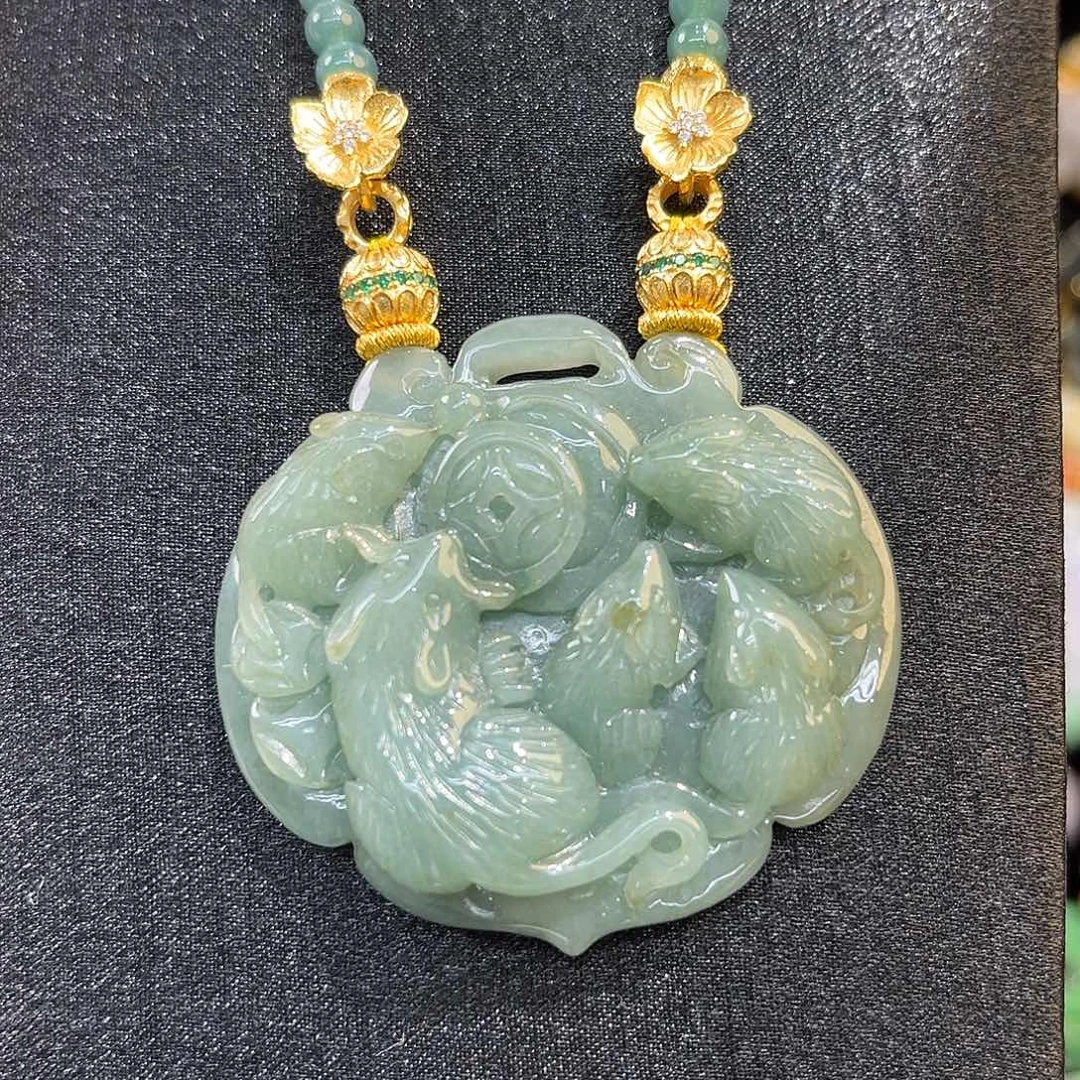翡翠合金吊坠(赠链)国风
