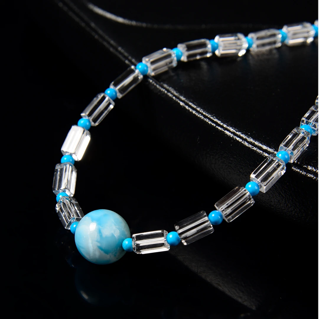 【巧儿专属】白水晶海纹石项链 海纹石13mm