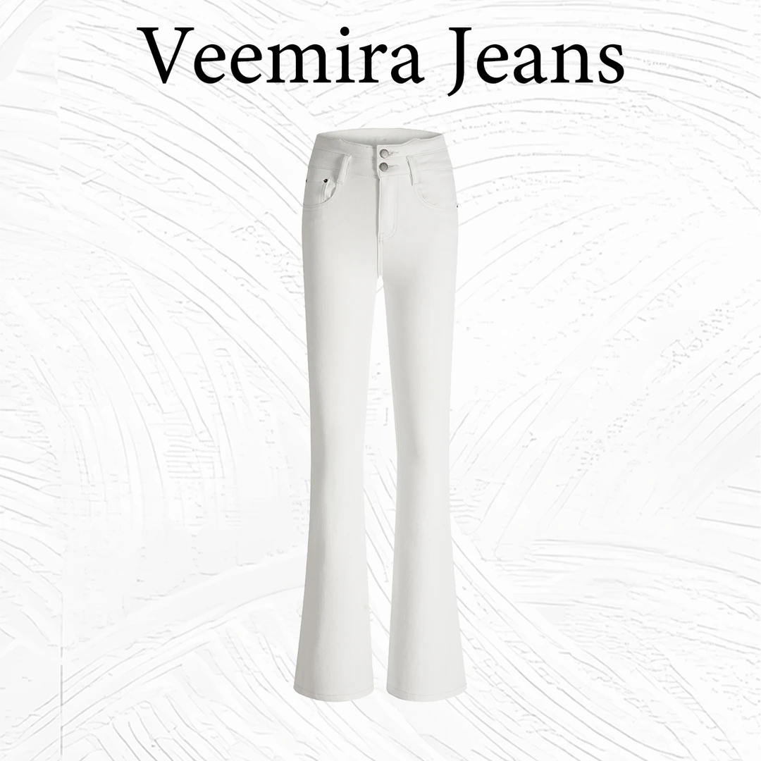 白色微喇叭牛仔裤女2025新款显瘦百搭透气弹力休闲流行大牌