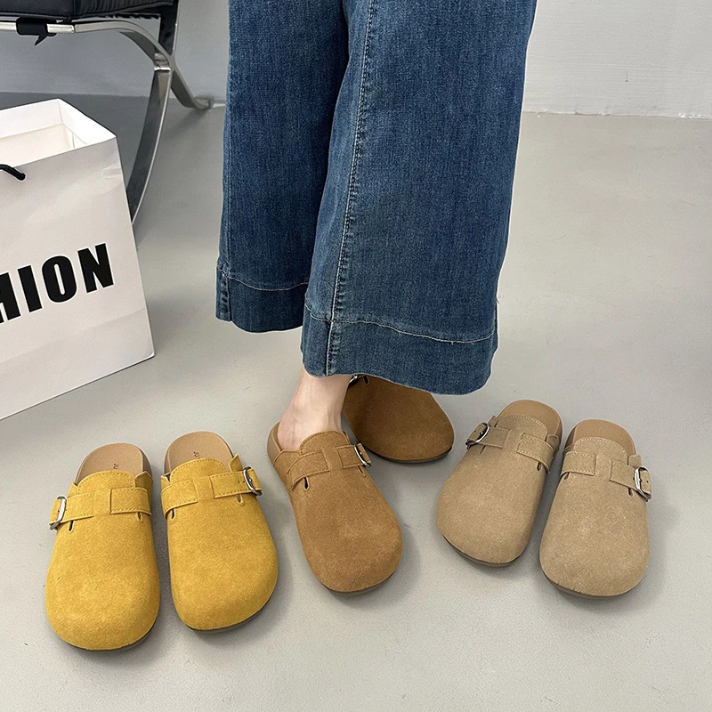 一蹬软底拖鞋厚底女外包半勃肯拖鞋穿2025年春季新款懒人拖鞋