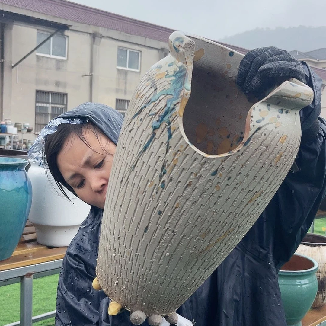 紫砂花盆王嫂花盆0611-172微瑕 高40口20