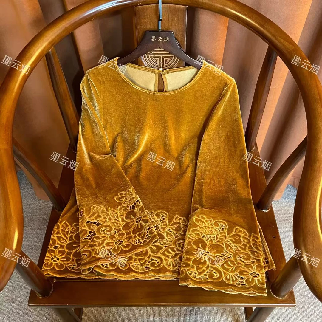 【玉棠】新中式时尚女装秋冬优雅气质百搭上衣打底中国风女衬衫276