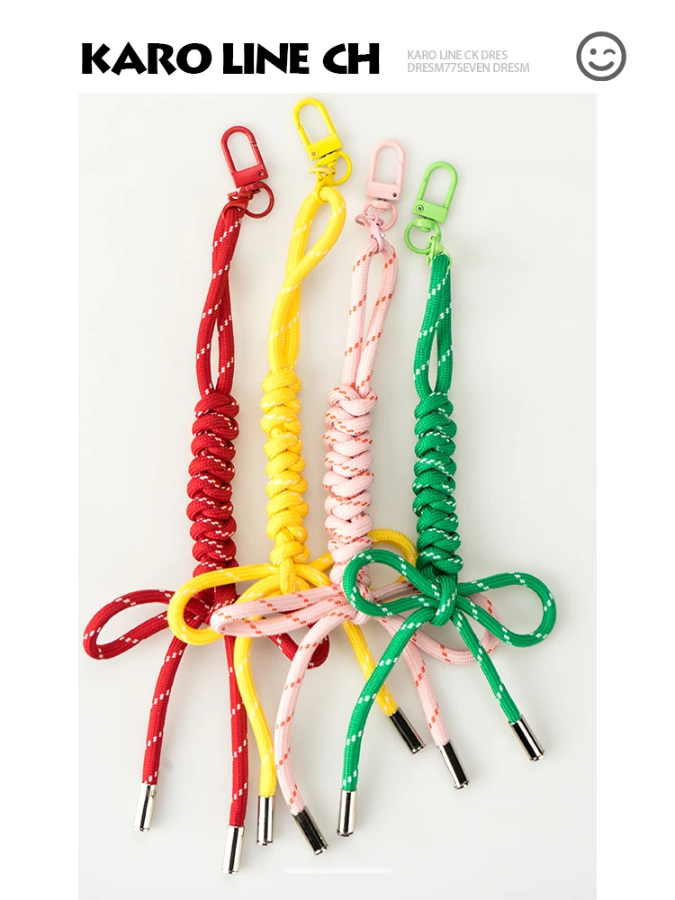 多巴胺情侣miu系蛇扣包包挂件编织创意甜美蝴蝶结钥匙扣车载挂件