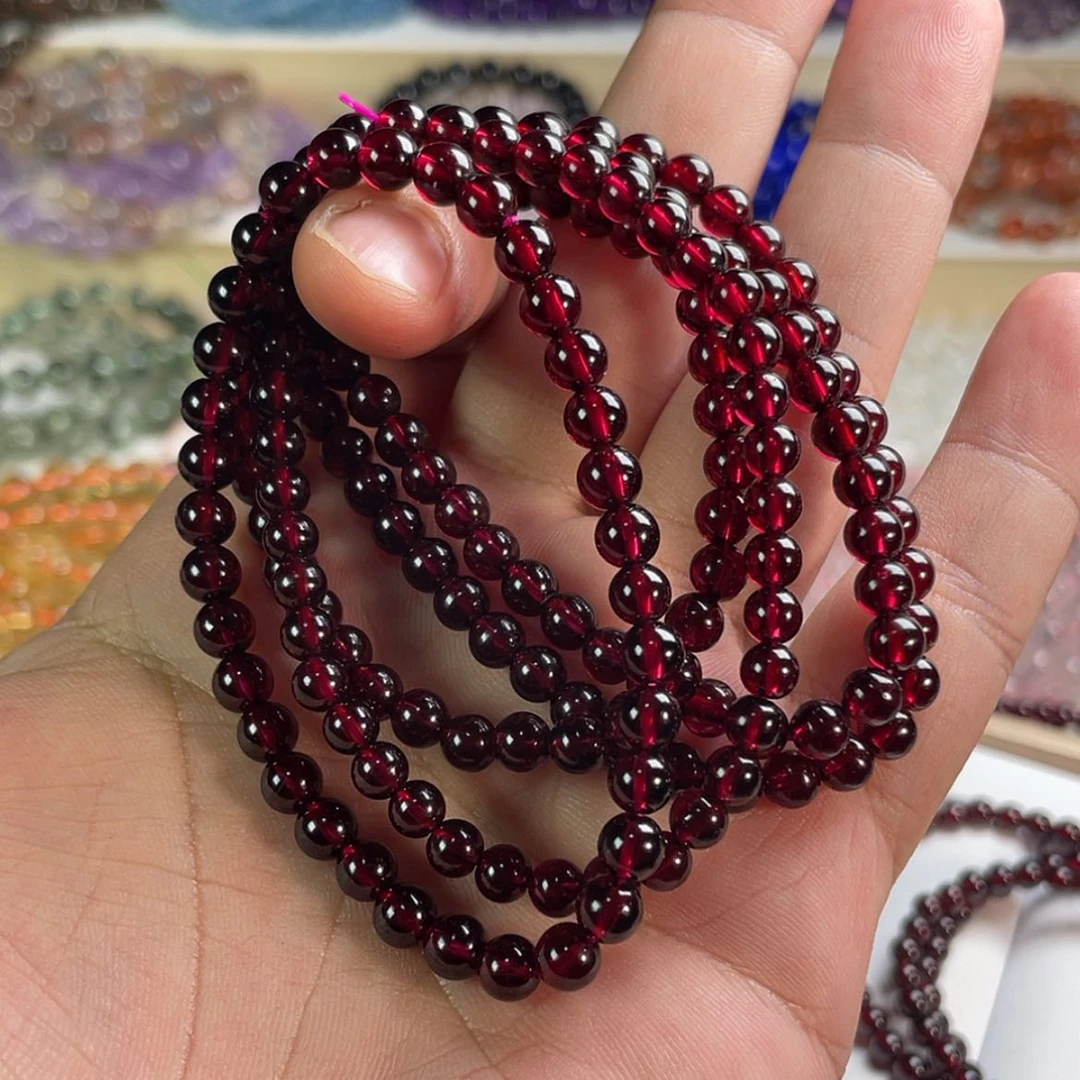 【闪购商品】石榴石手链未镶嵌轻**过5mm6圈