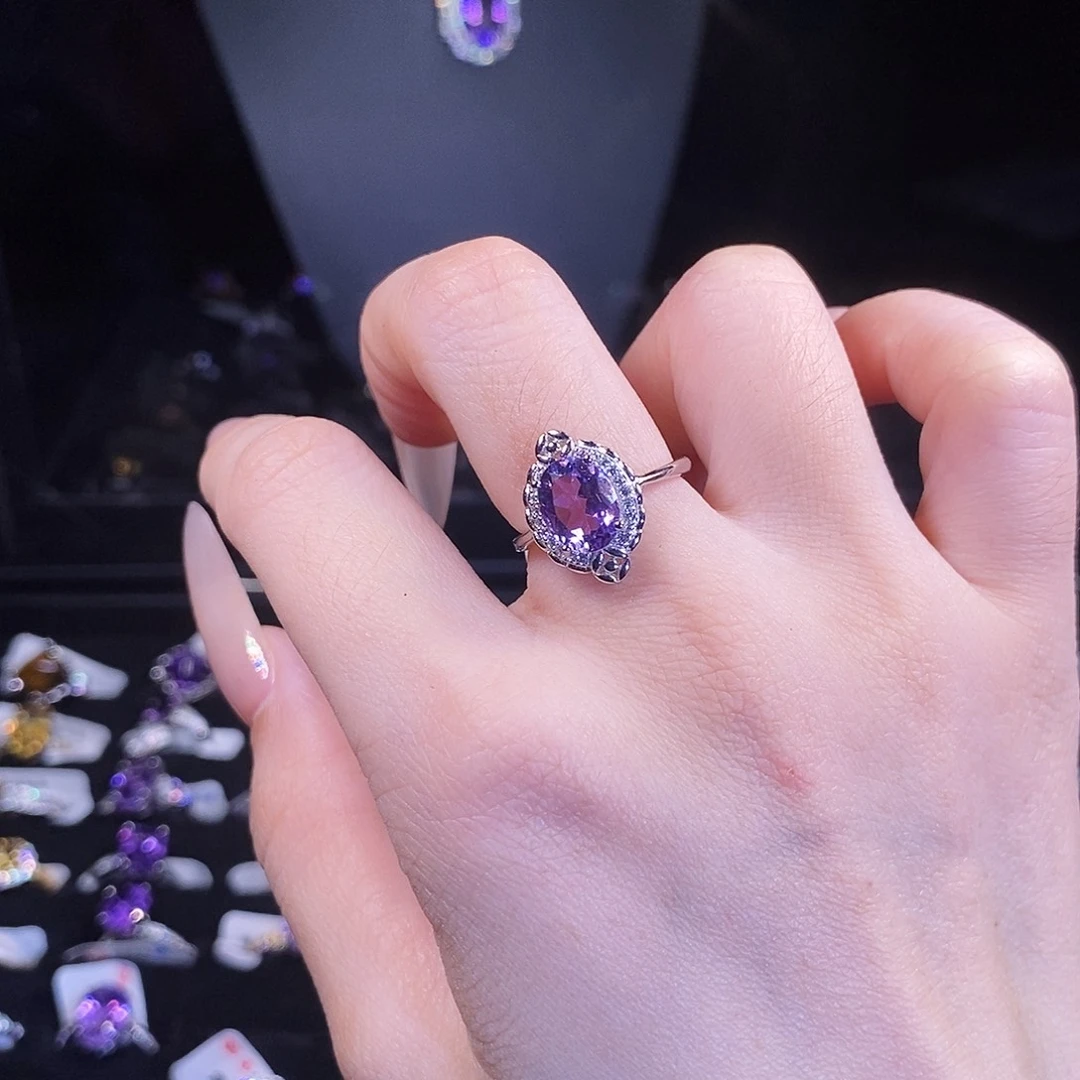 戒指银S925镶嵌水晶