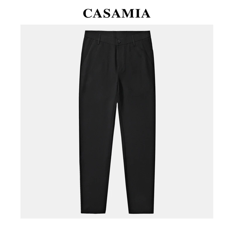 CASAMIA/卡莎米亚男士休闲西裤2025春季新款高端宽松直筒商务男