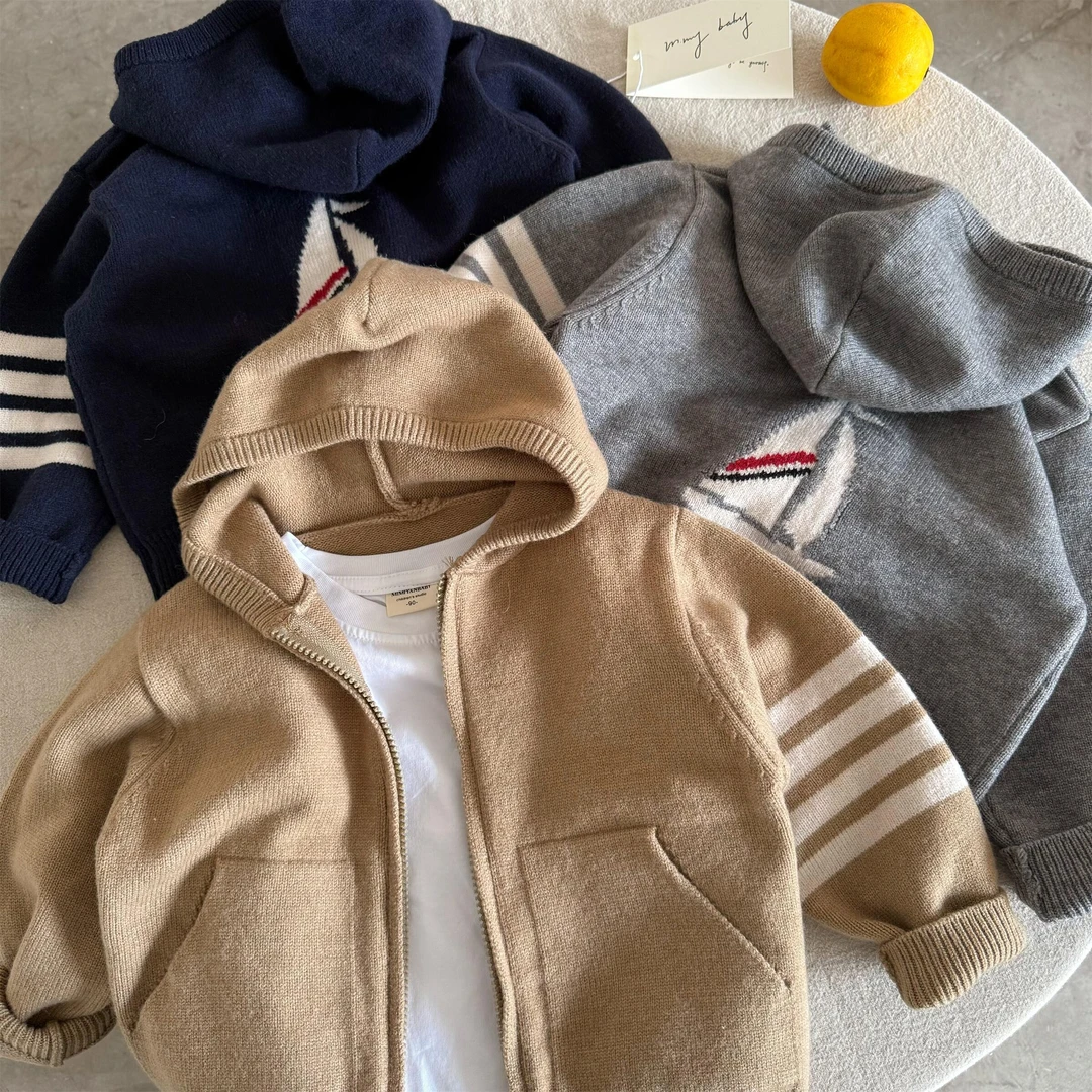 儿童毛衣春男女童日系潮牌套头开衫针织衫宝宝洋气毛线小童上衣