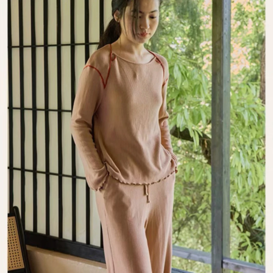 朵朵可可25秋冬女士套头长袖长裤纯色新款家居服