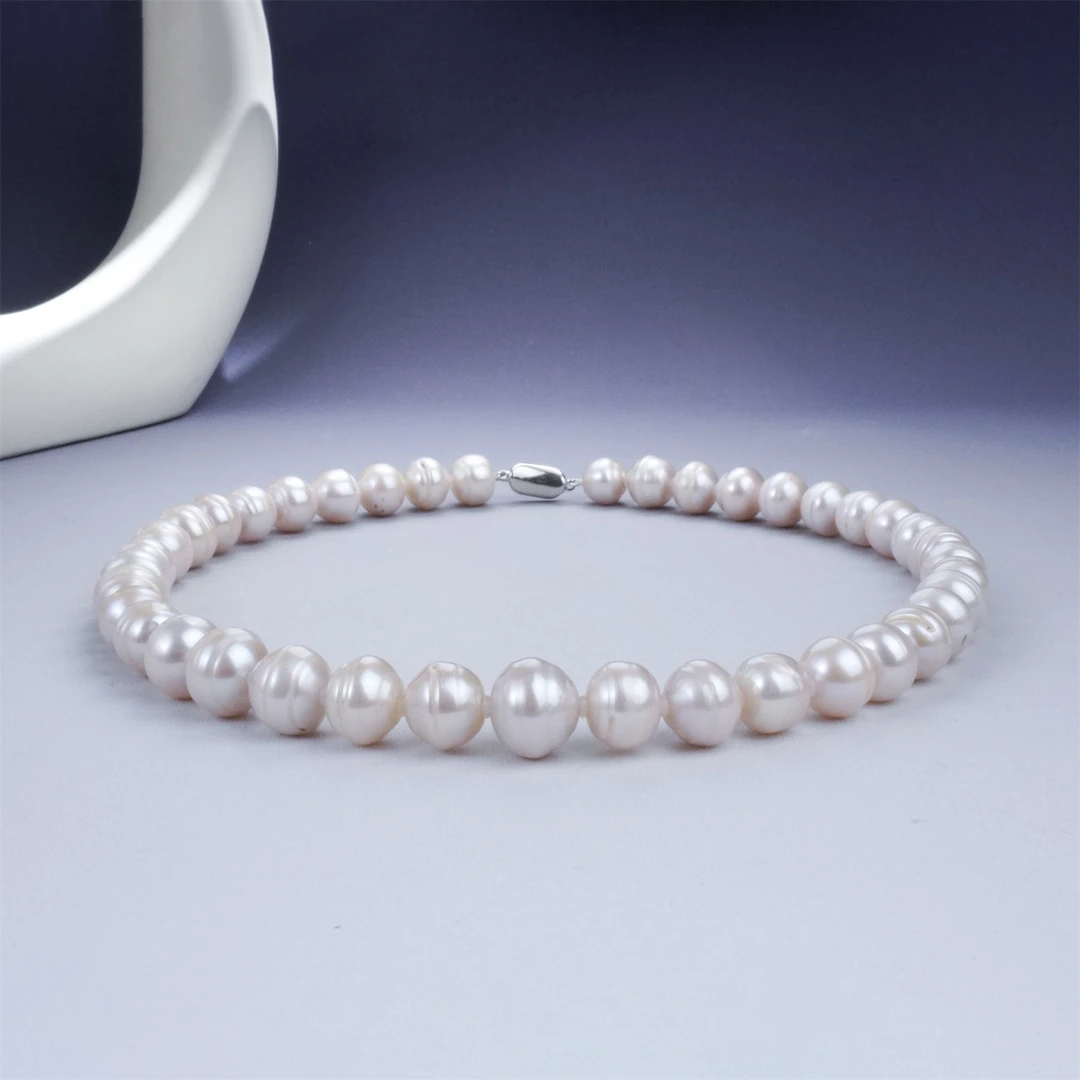 12-16mm苏梅A436-Z 无核S925银淡水珍珠项链粉紫色多样性发货50cm