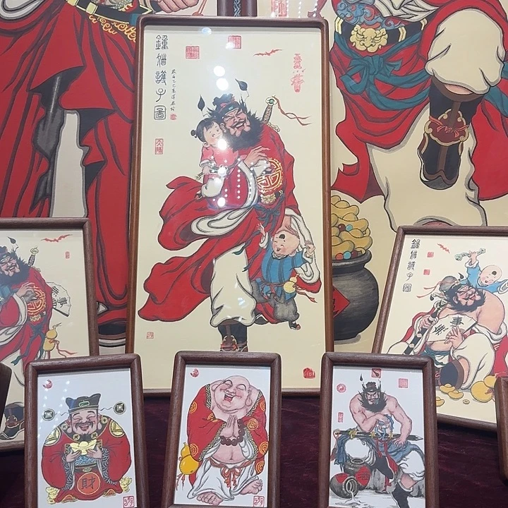 ~***神竖款钟馗护子图A4单画