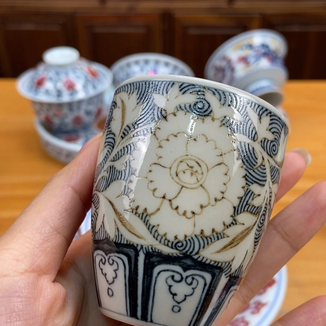 手绘现代茶具非古董