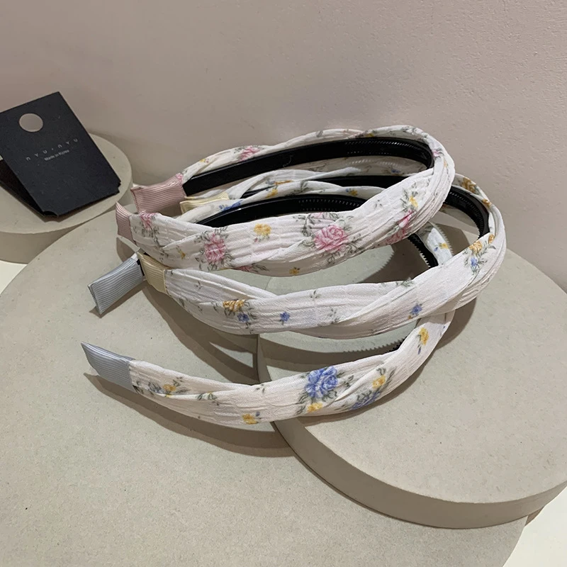 法式田园风森系碎花发箍清新氛围感高颅顶外出百搭甜美系头箍发饰