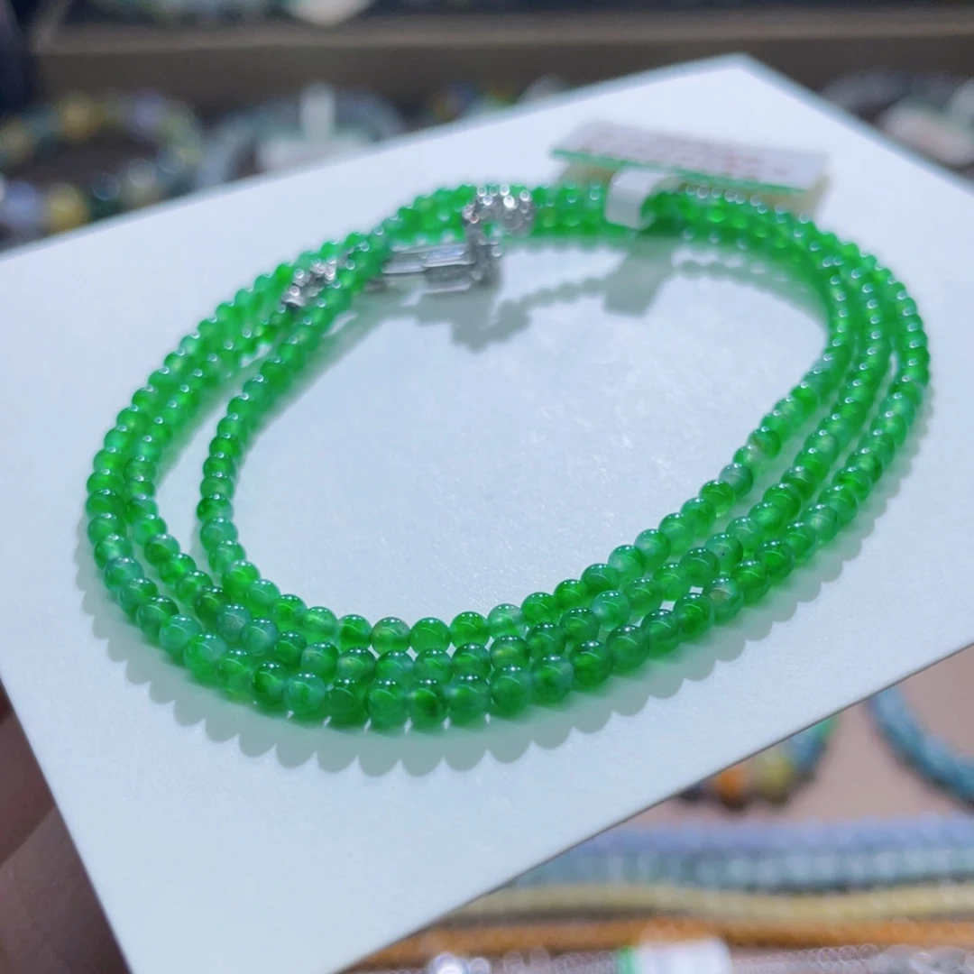 未镶嵌手链翡翠冰阳锁骨链卡2+