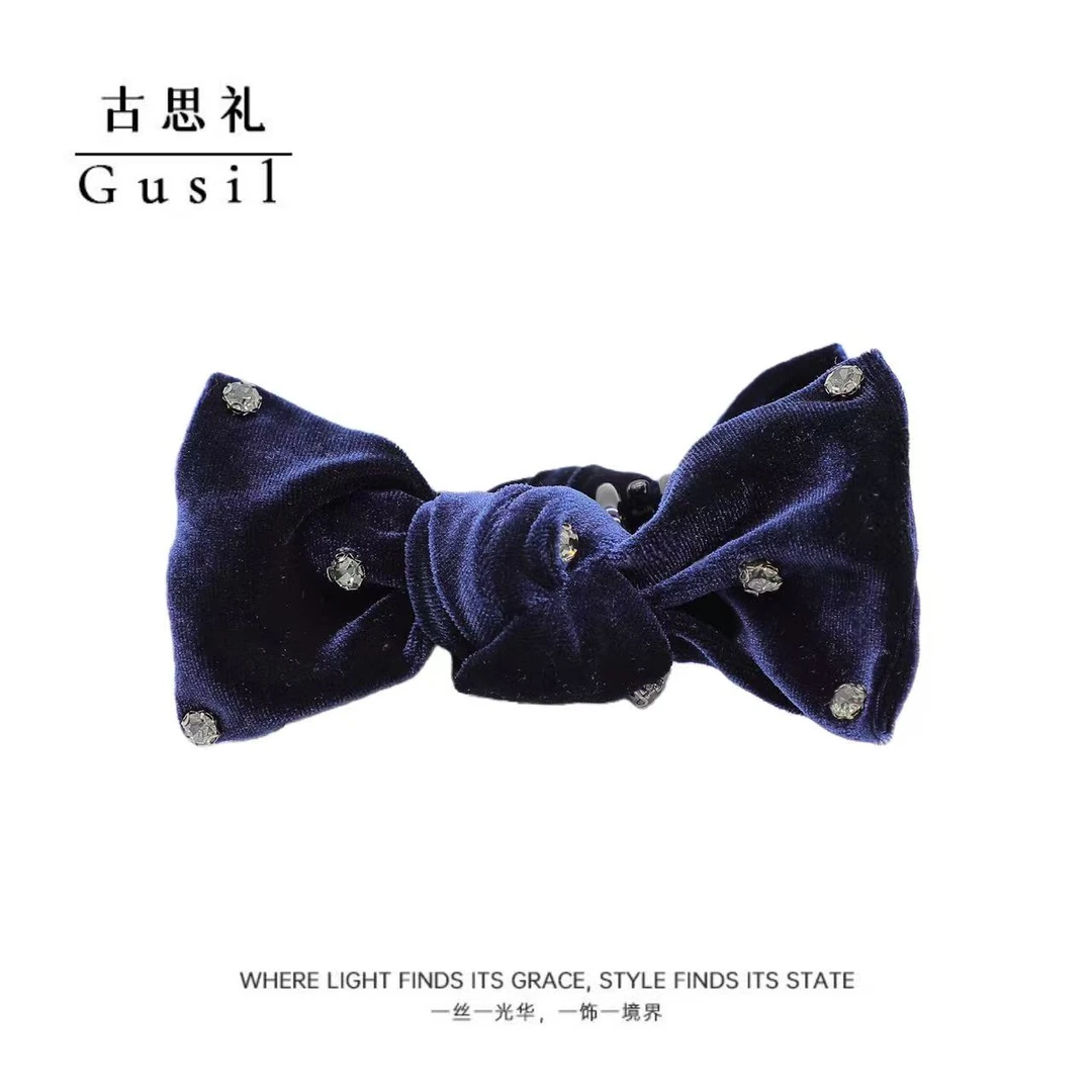 时尚精致百搭款钉钻蝴蝶结香蕉夹GS9208