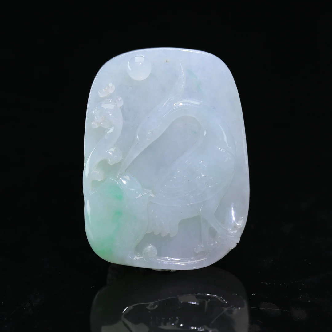 39天然缅甸翡翠A货仙鹤/800490/上海嘉禾拍卖