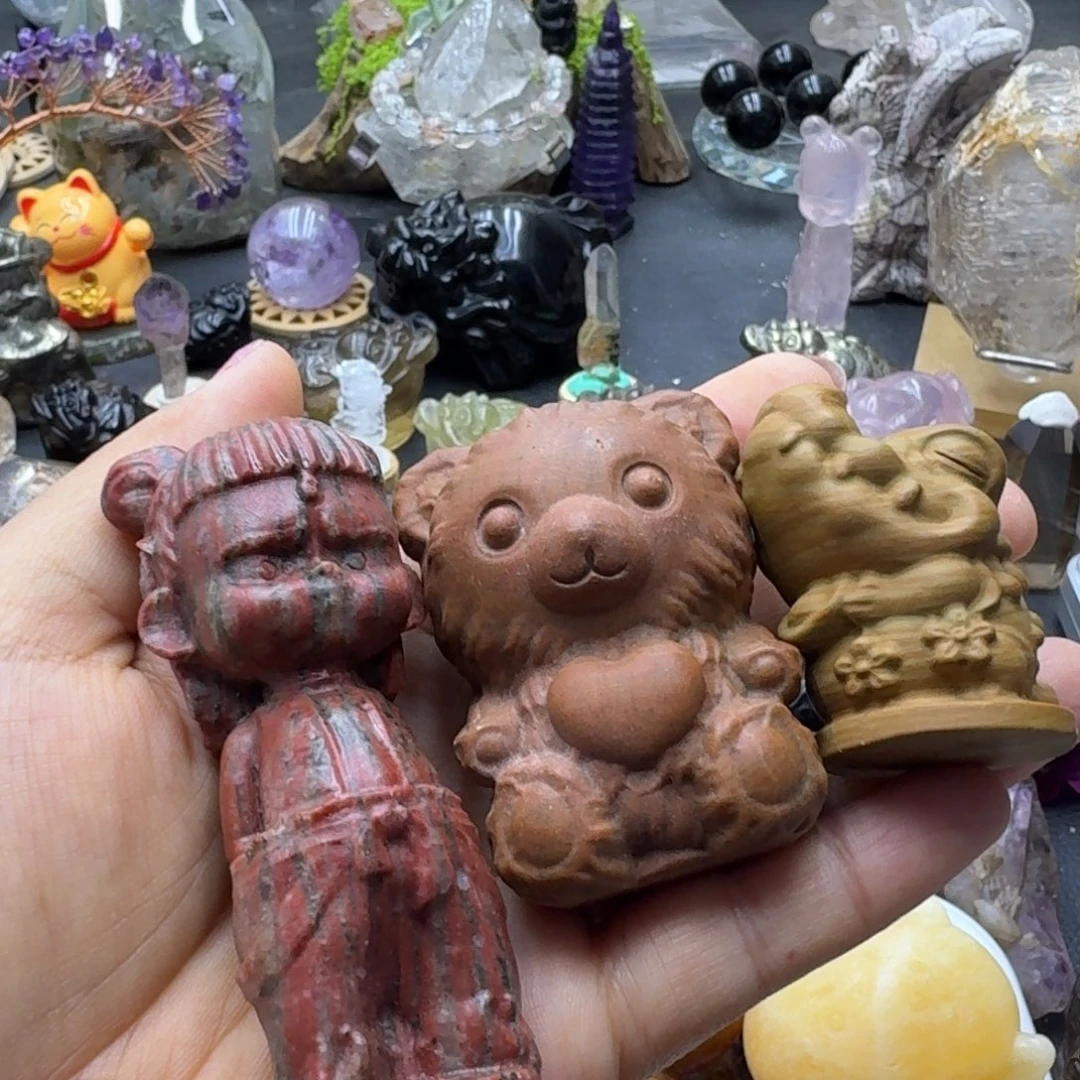 逍***松雕刻件到漏的时候