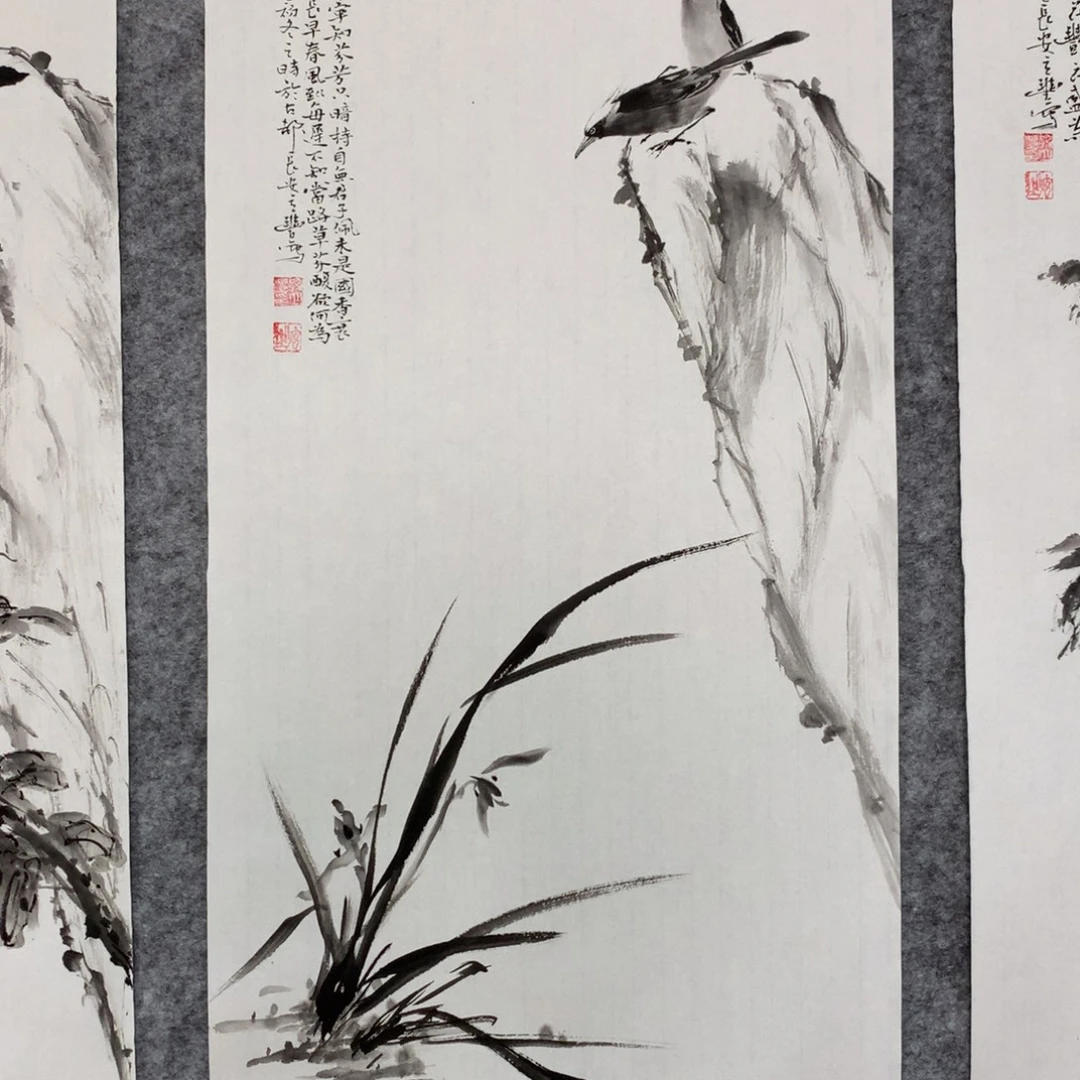 国画花鸟作品写意