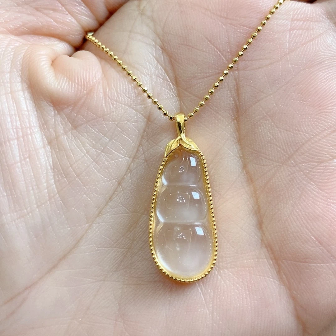 石英质玉吊坠(赠链)银S925镶嵌