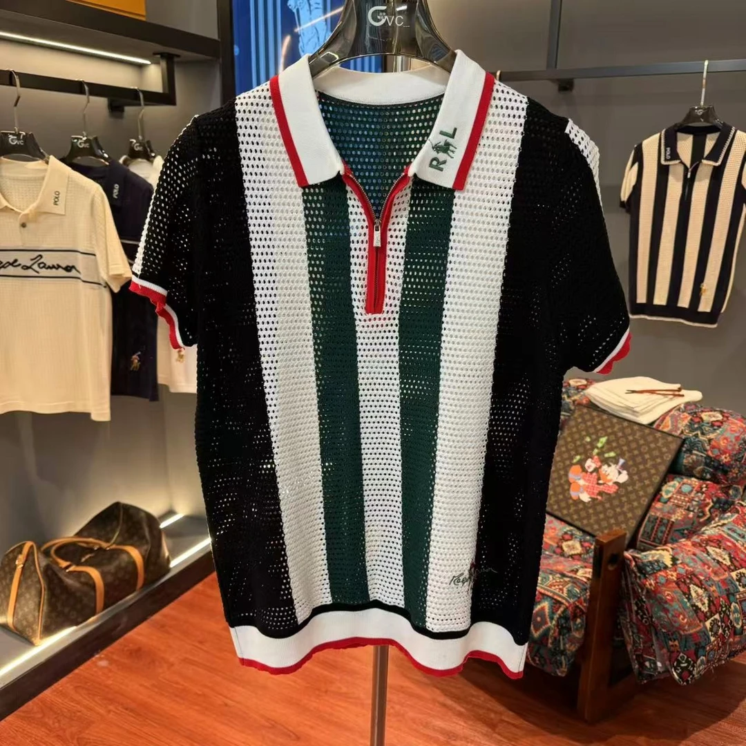 FOREPAS.2025夏季老钱风舒适透气镂空男女同款POLO衫(才专属）