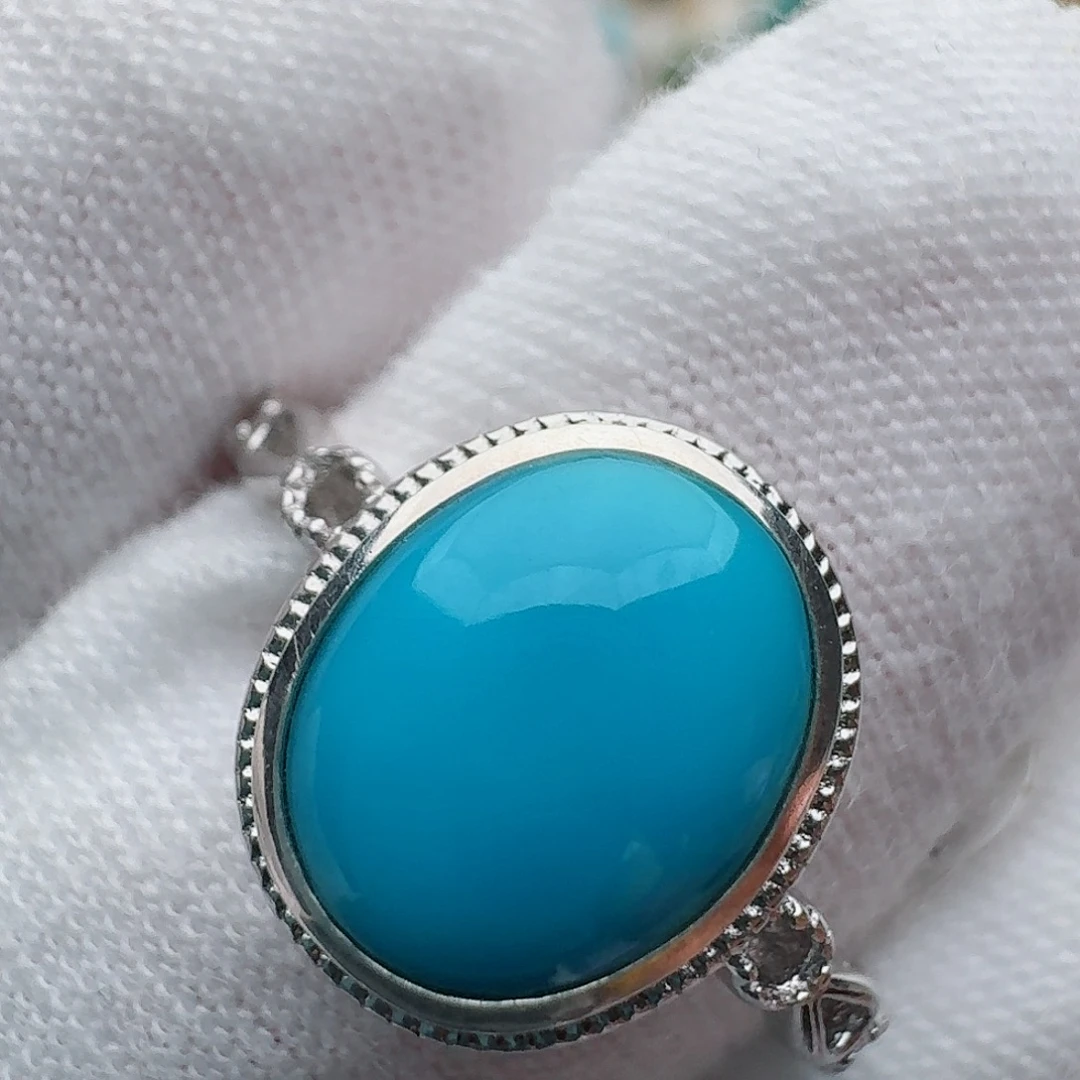 绿松石银S925镶嵌戒指