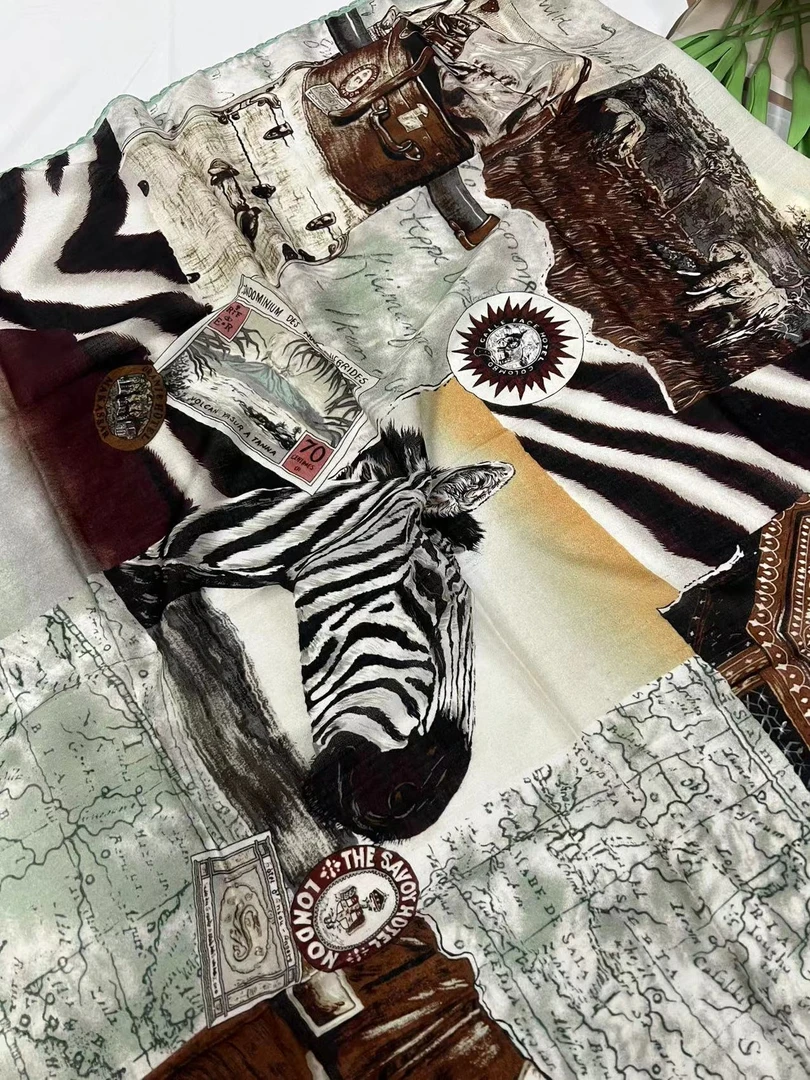 1米羊绒蕾丝边方巾-集邮猎豹