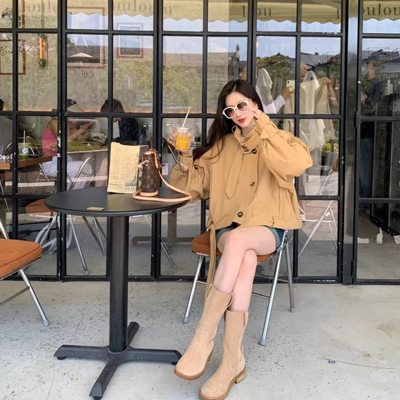 简约时髦风衣外套QW223016