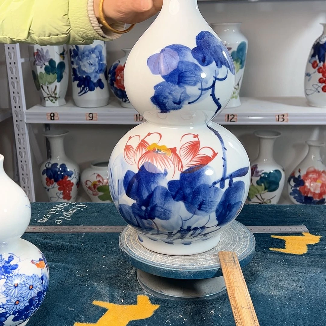 摆件景德镇陶瓷葫荷花