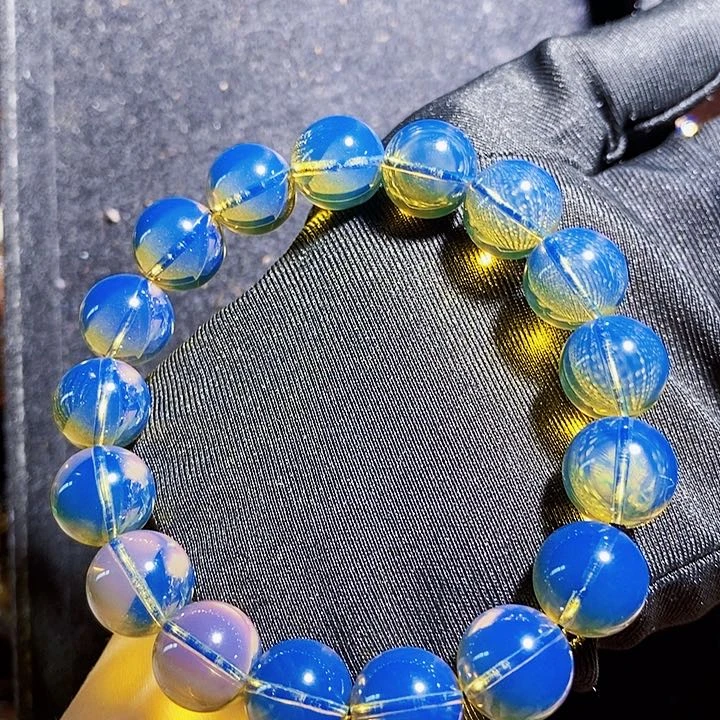 蓝珀裸石未镶嵌蓝珀异色珀毕业12mm