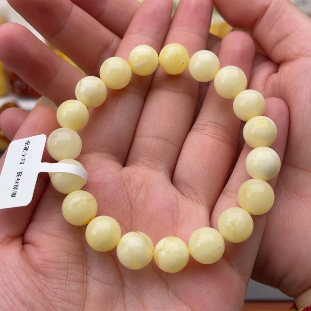 裸石琥珀未镶嵌今****吖蜜蜡手串梦瑕疵