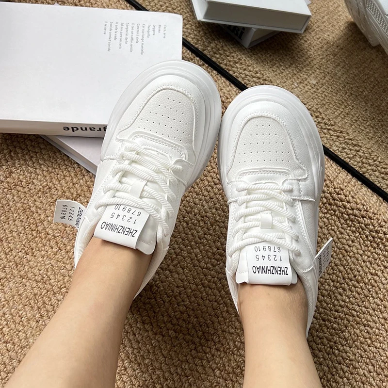 【刘营专属】舒适透气厚底小白鞋26558