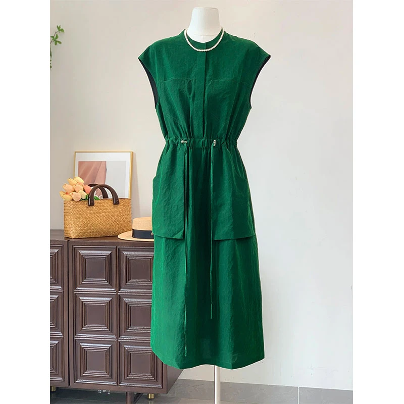 品牌单30姆米重磅100%桑蚕丝龟裂纹优雅贵气感女士连衣裙（251358）