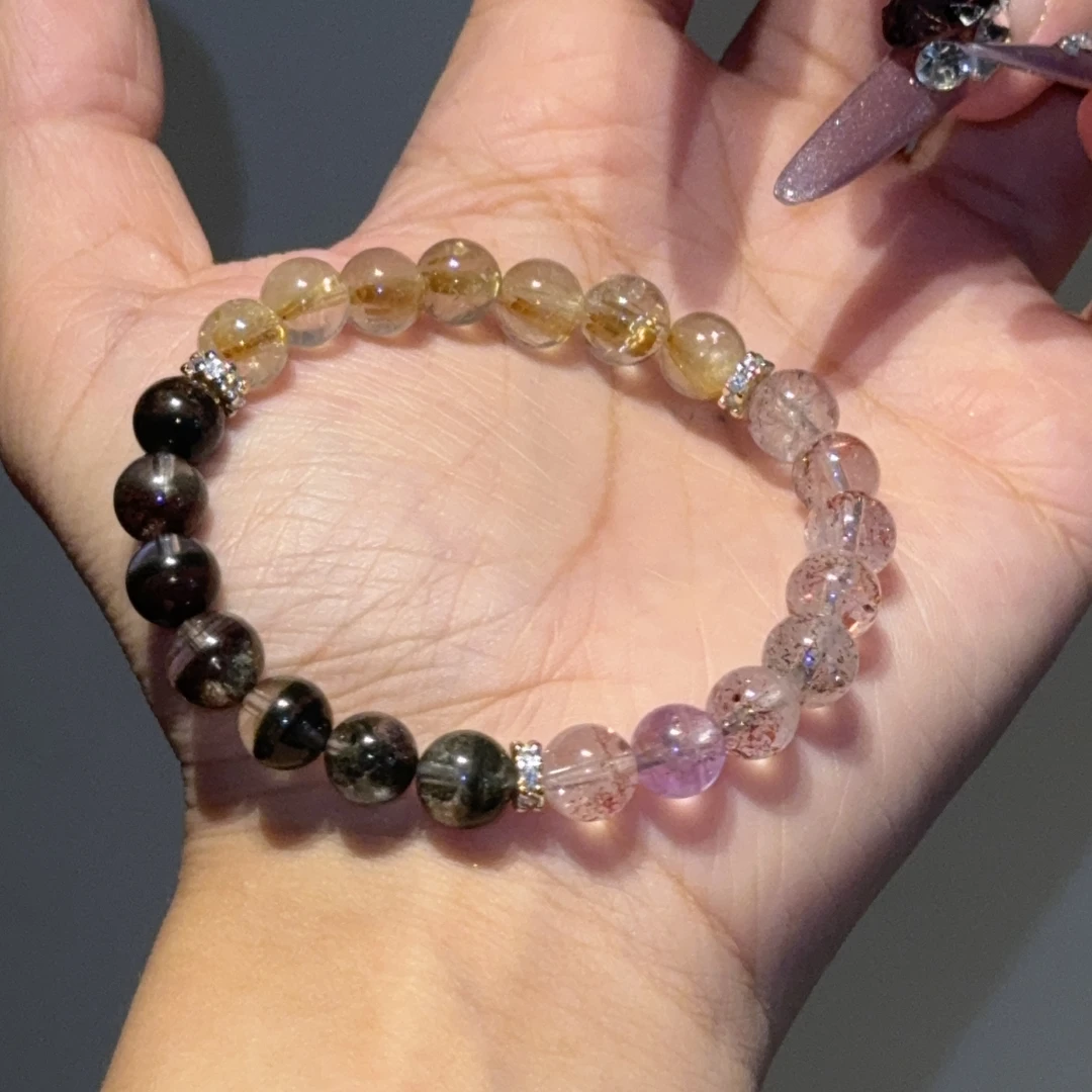 「三巨头 巨招米」金发晶+幽灵+超七“三位一体”手串·多样性发一