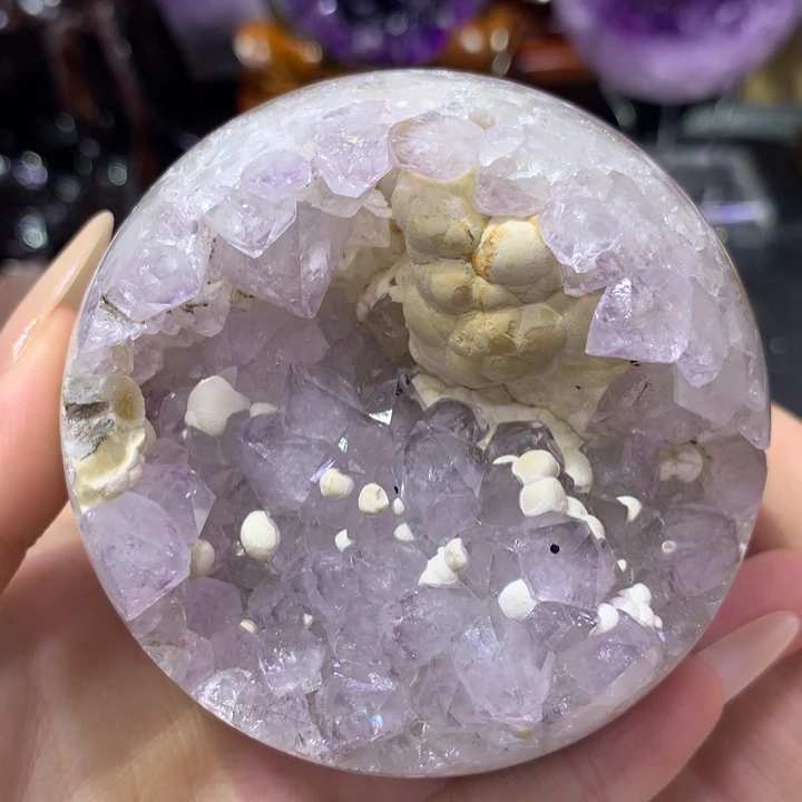 未镶嵌紫晶珠宝半成品