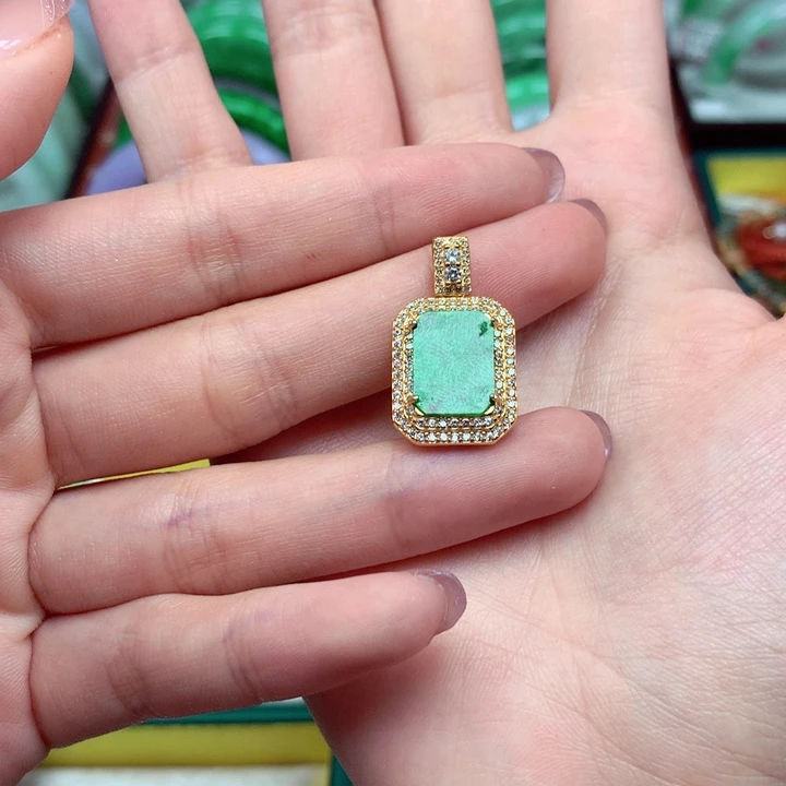 颈饰银S925镶嵌翡翠翡翠