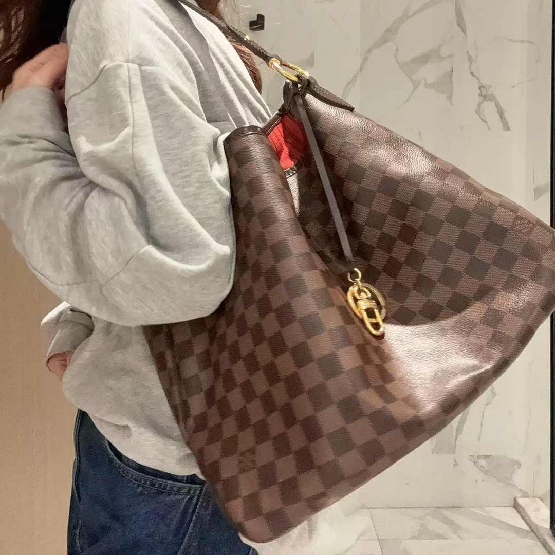 95新 LouisVuitton/路易威登 【蕾】  24 0189 棋盘格托特单肩包