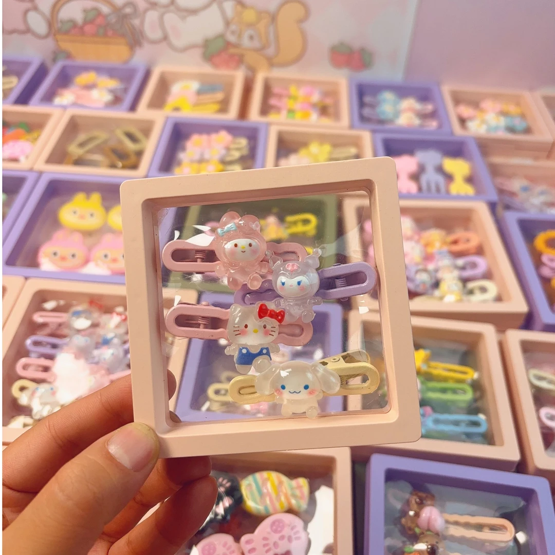 精装带框4个装冰透三丽鸥系列卡通风休闲风发饰女网红爆款女可爱