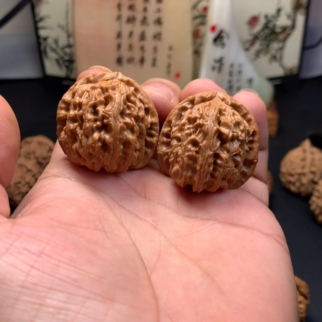 把件文玩核桃白狮子