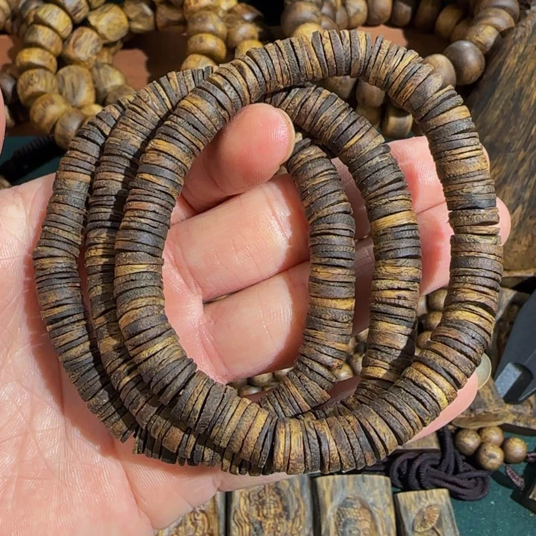 沉香手串陆河老料药片珠单圈0.8高货多样性发一