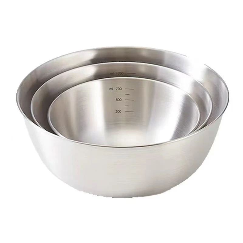 【拍一发三】出口韩国ins拉丝不锈钢沙拉碗家用碗三件套凉拌哑光碗