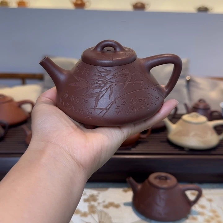茶壶紫砂野风板桥竹240ml