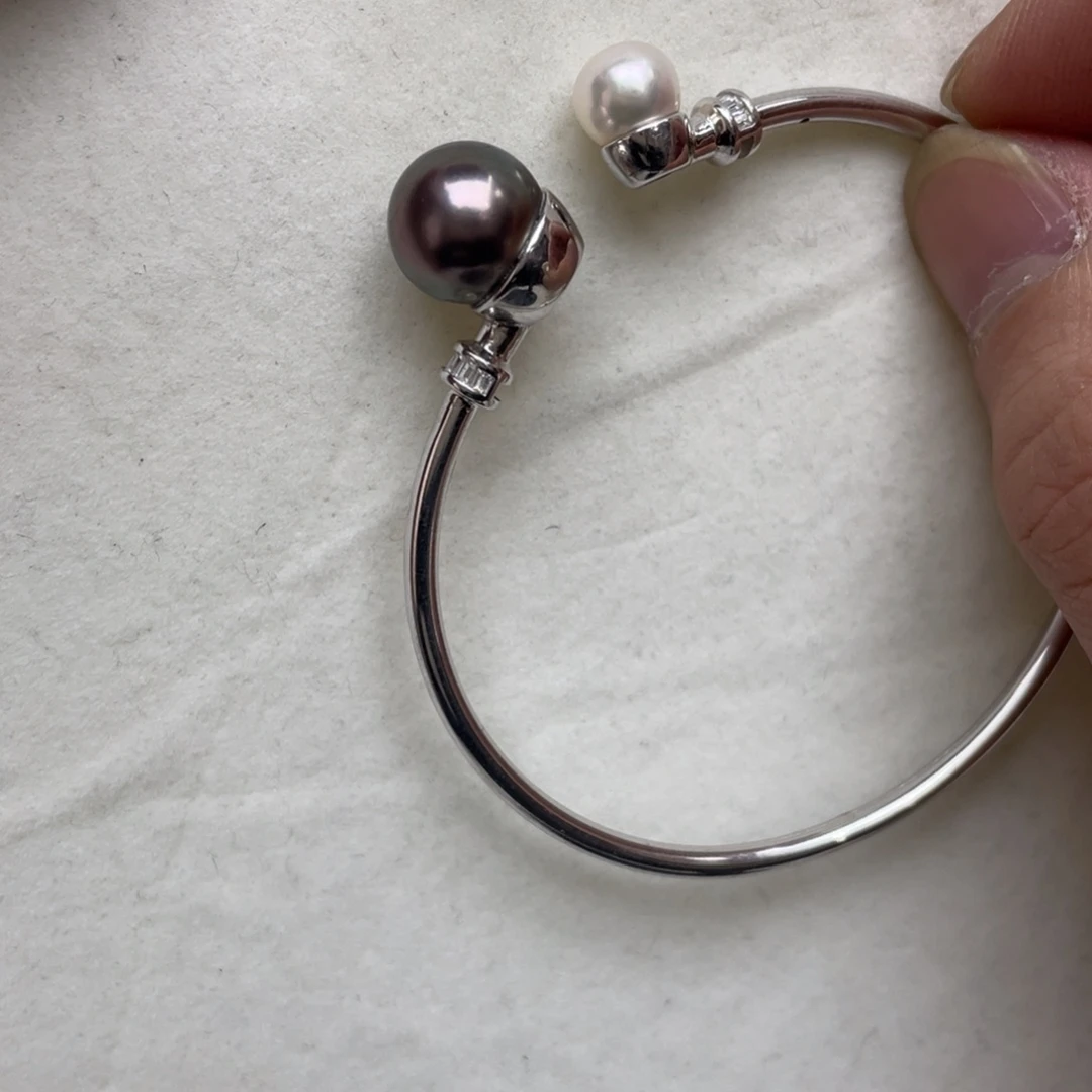 银S925镶嵌手绳海水珍珠