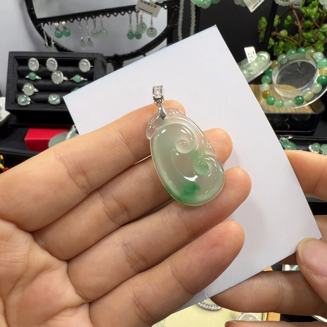 石英质玉银S925镶嵌颈饰