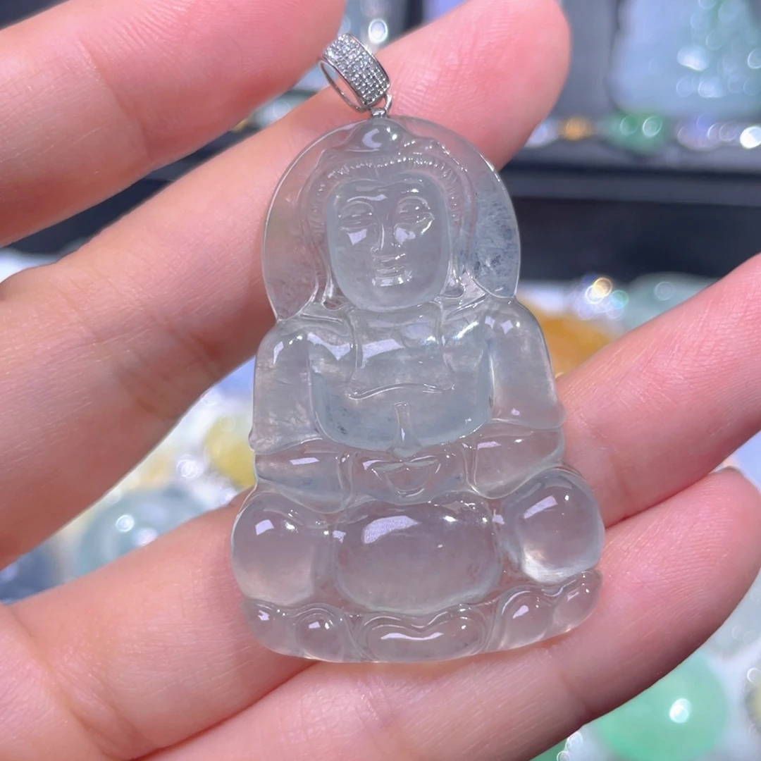 颈饰18K金镶嵌翡翠翡翠