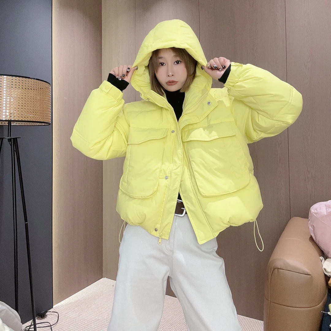 洋仔潮品 6789冬季新款连帽款慵懒风短款加厚款棉服外套