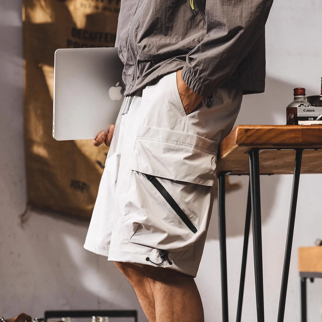 户外机能工装短裤男夏季新款冰丝速干运动五分裤宽松大码休闲中裤