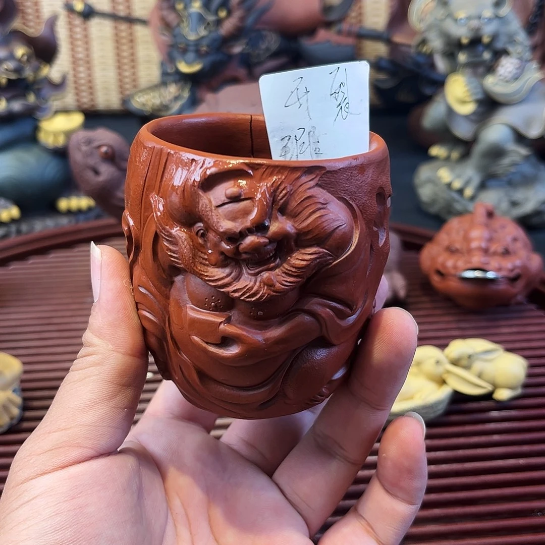 紫砂茶杯高端紫砂茶宠微瑕