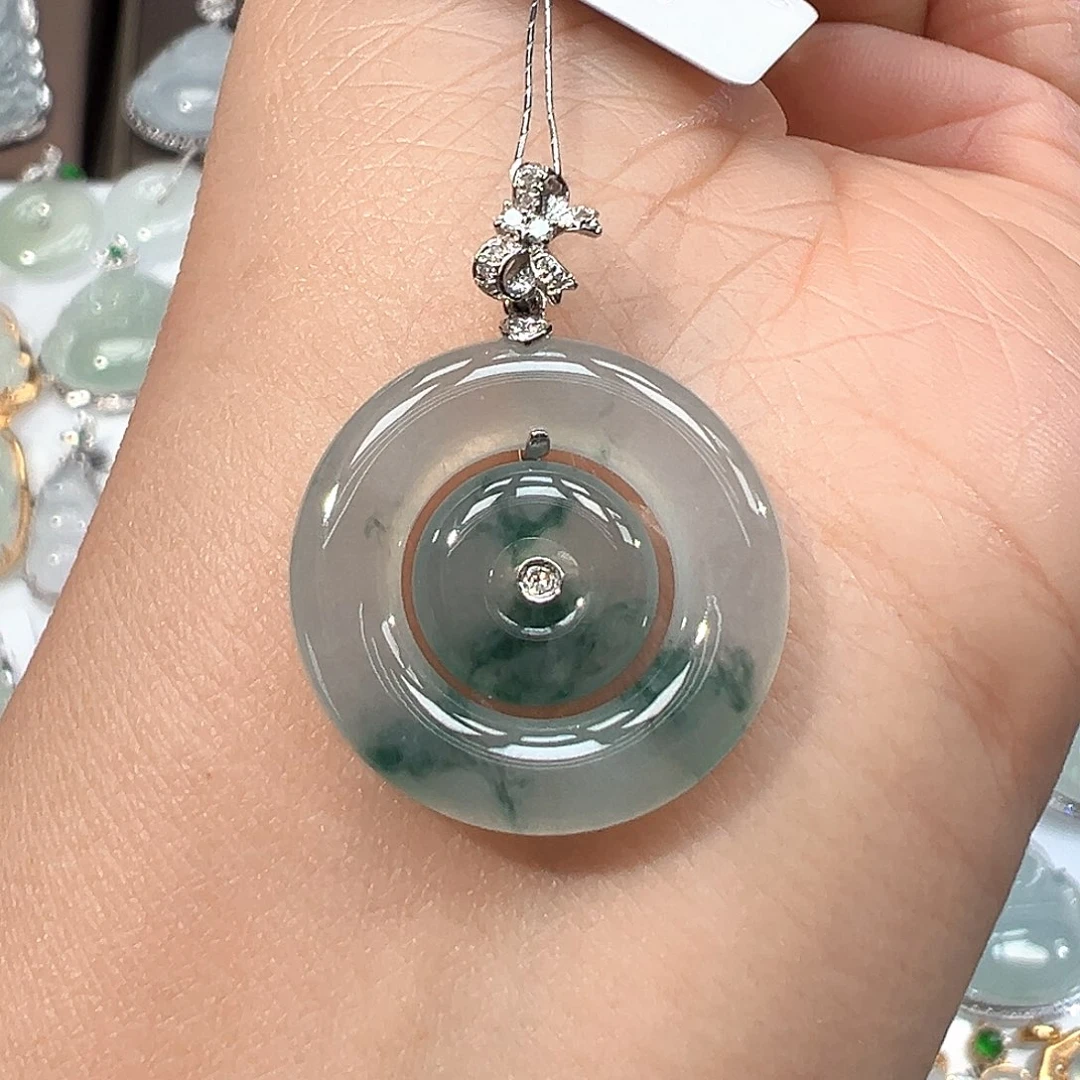 翡翠18K金镶嵌吊坠(不含链)799