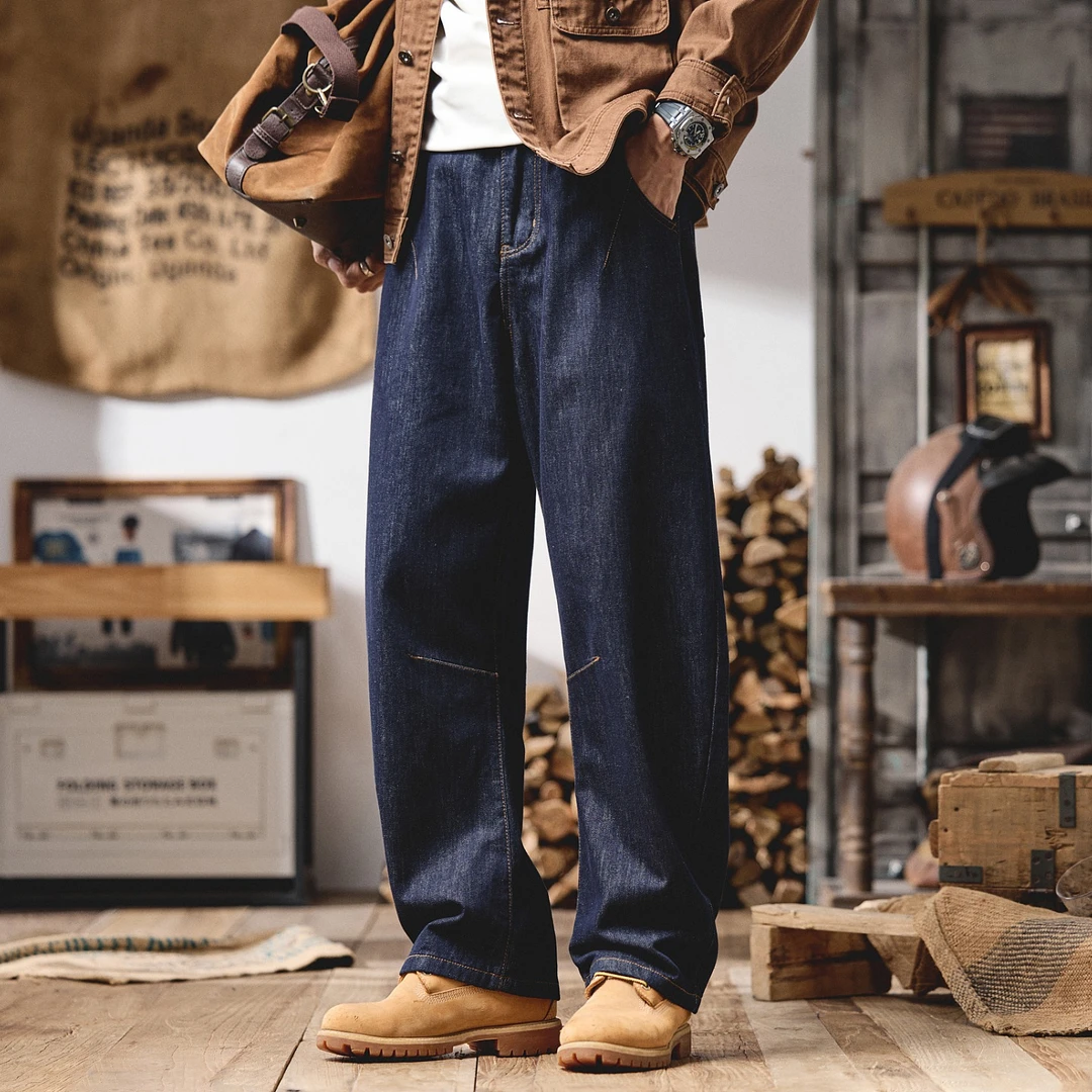 夏季薄款牛仔裤男士直筒宽松2025新款弯刀香蕉裤通勤休闲裤子310