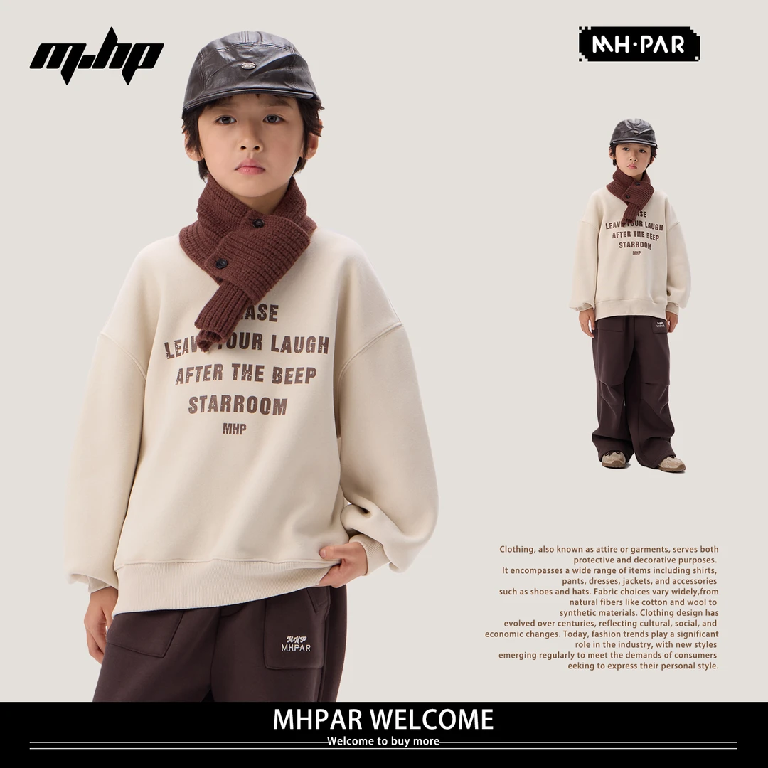 MHPAR麦哈派冬款加绒印花字母卫衣255126